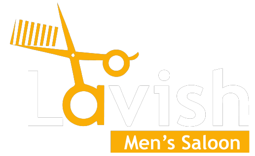 a yellow scissors and white text lavish logo